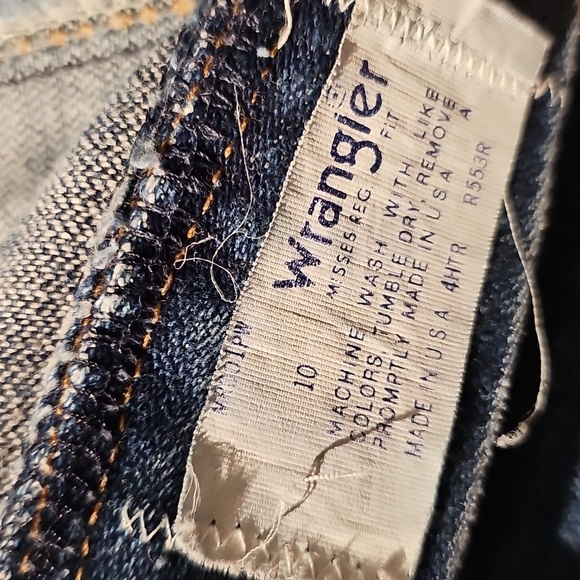 90s Vintage Wrangler Misses Regular Fit Dark Wash Denim Jeans Size 10 27x31 - Picture 2 of 7